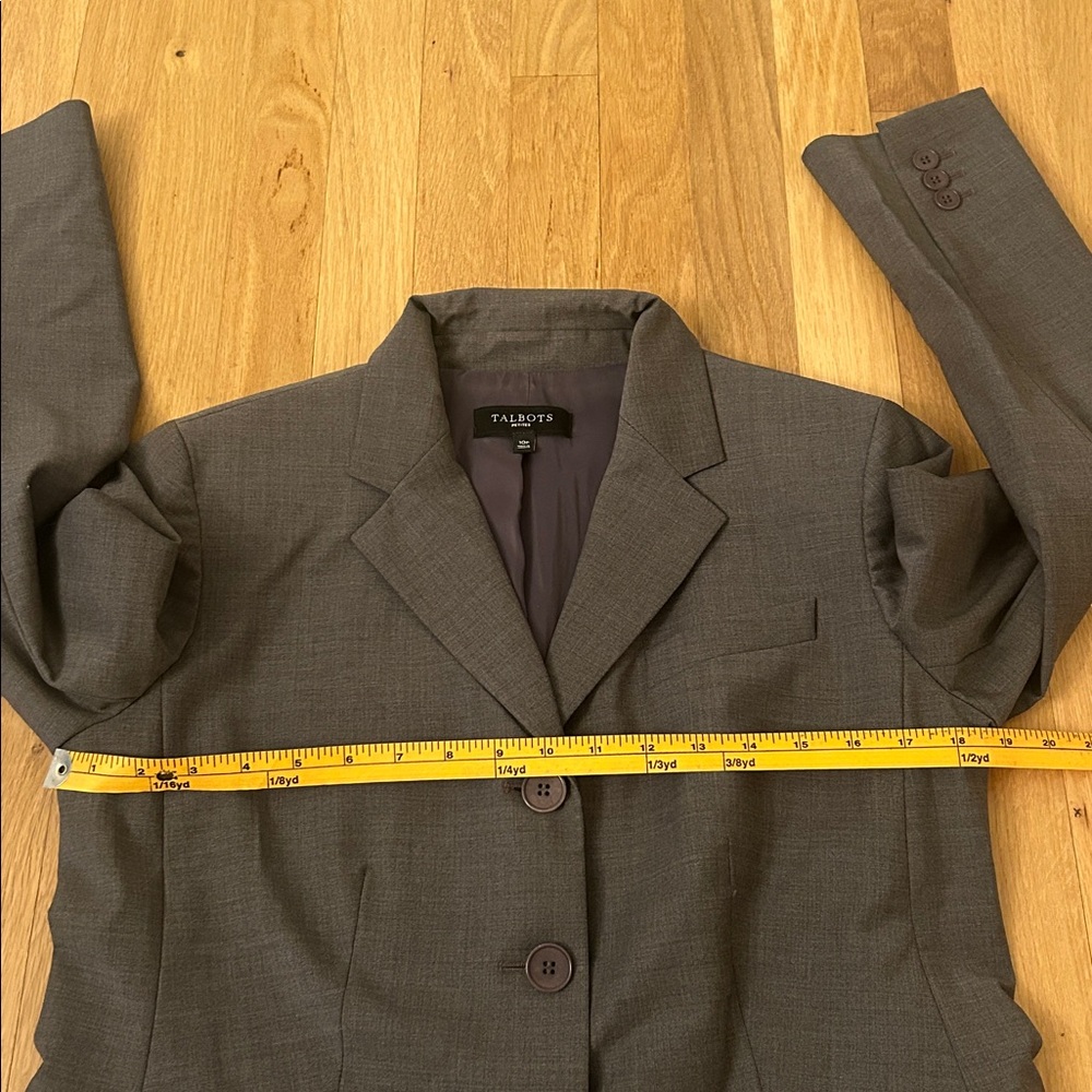 Talbots Wool Blend Three Button Lined Gray Blazer… - image 4